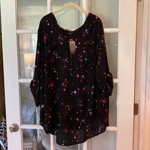 Torrid Harper Galaxy Print 3/4 Sleeve Shirt